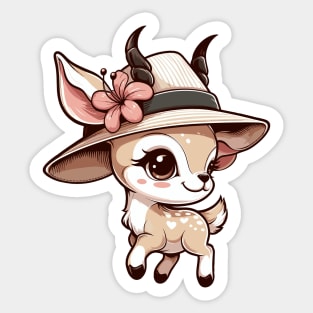 Gazelle with Hat Sticker